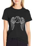Winged Basketball Graphic T-Shirt