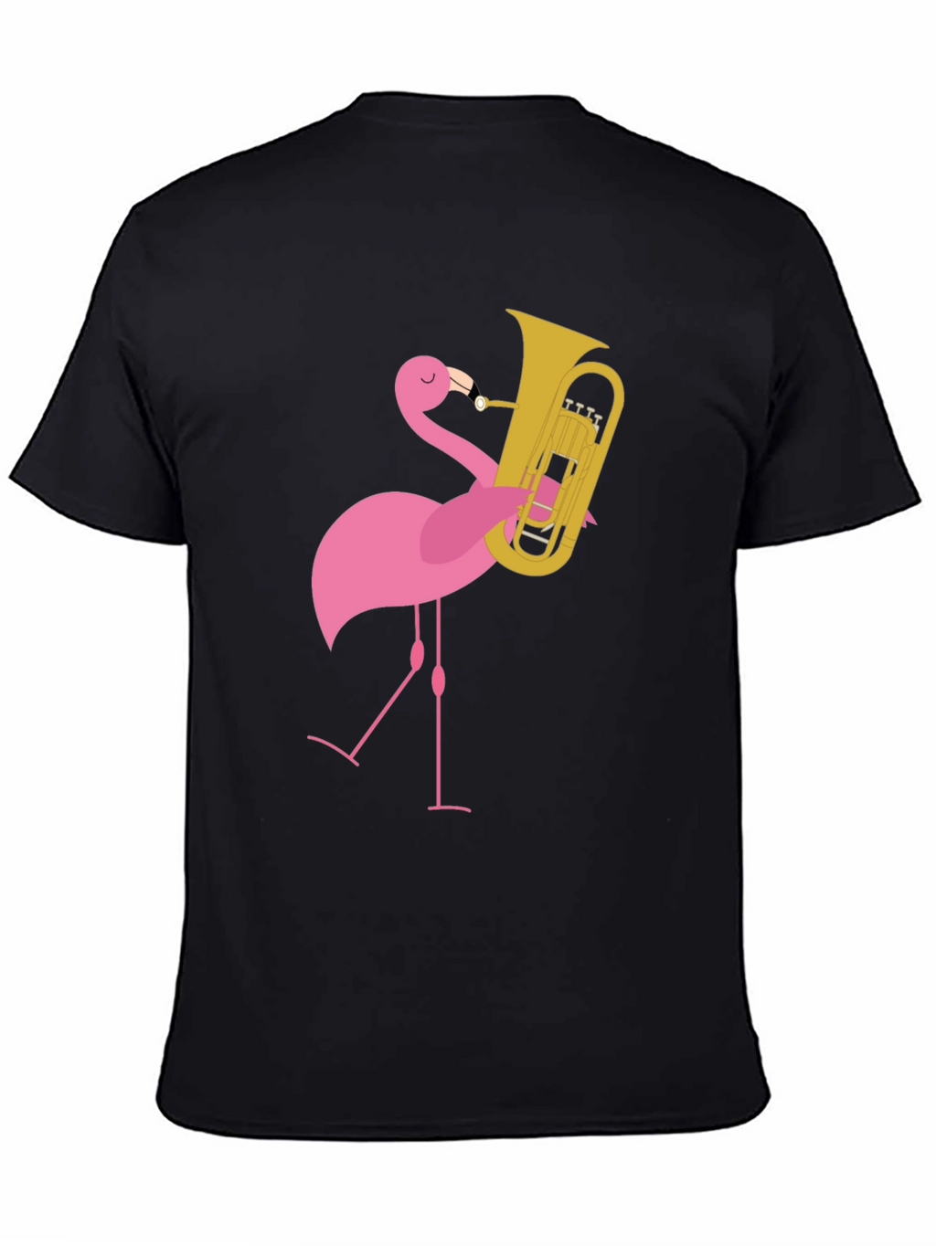 Flamingo Tuba Player Graphic Tee - Black