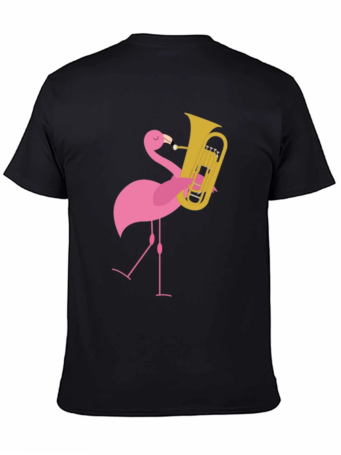 Flamingo Tuba Player Graphic Tee - Black