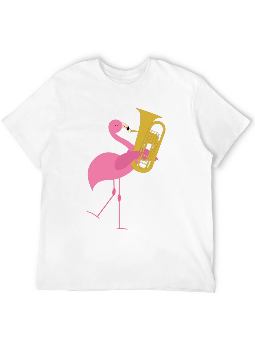 Flamingo Tuba Player Graphic Tee - Black