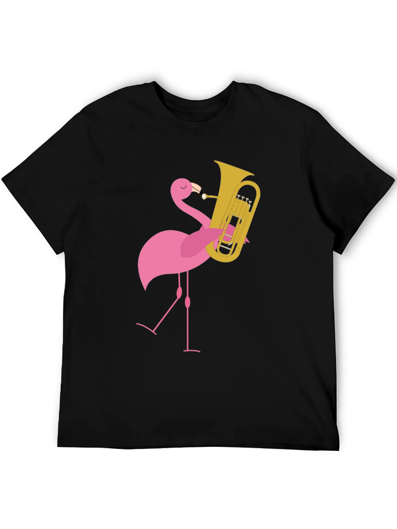 Flamingo Tuba Player Graphic Tee - Black