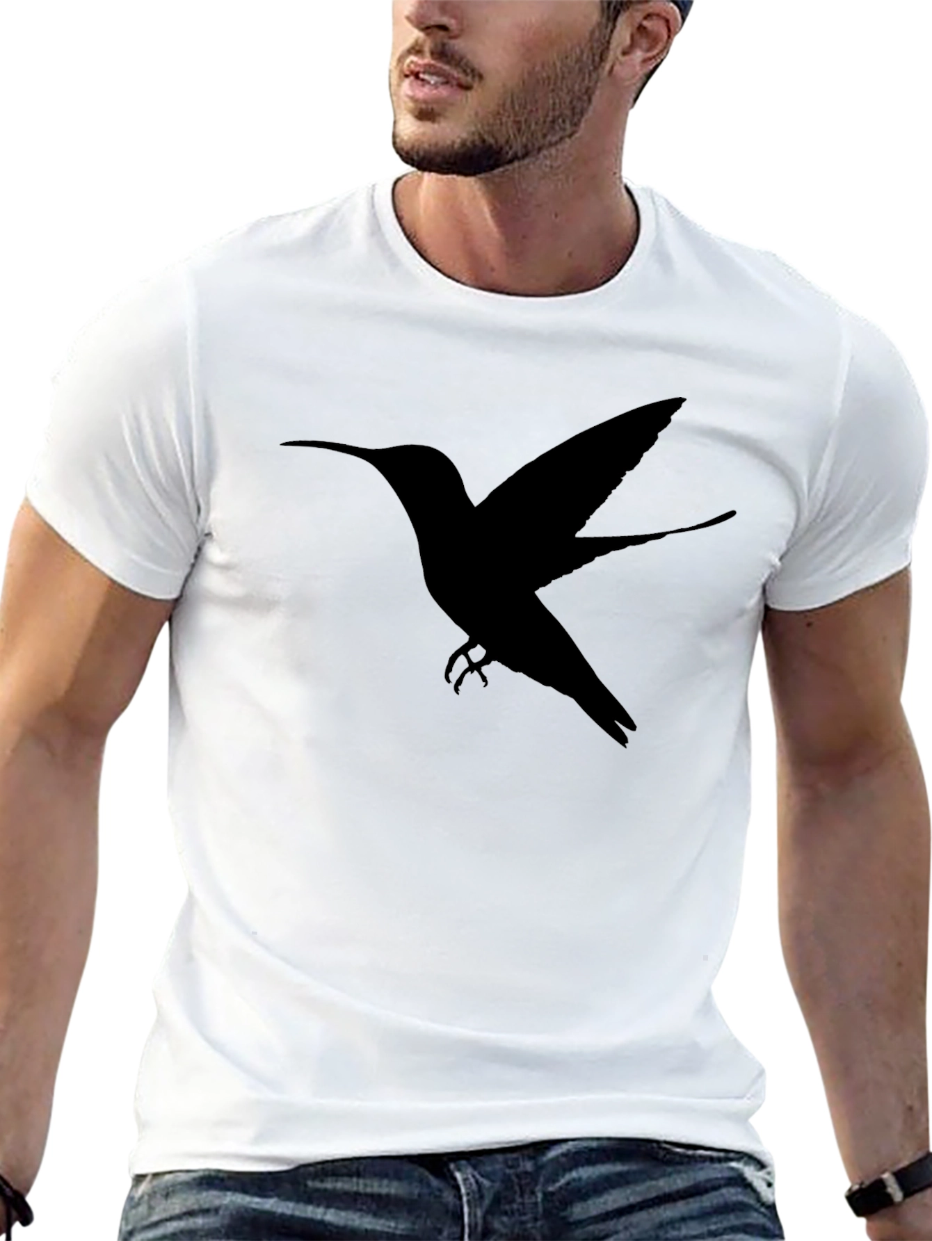 Hummingbird Silhouette Graphic Tee - Black