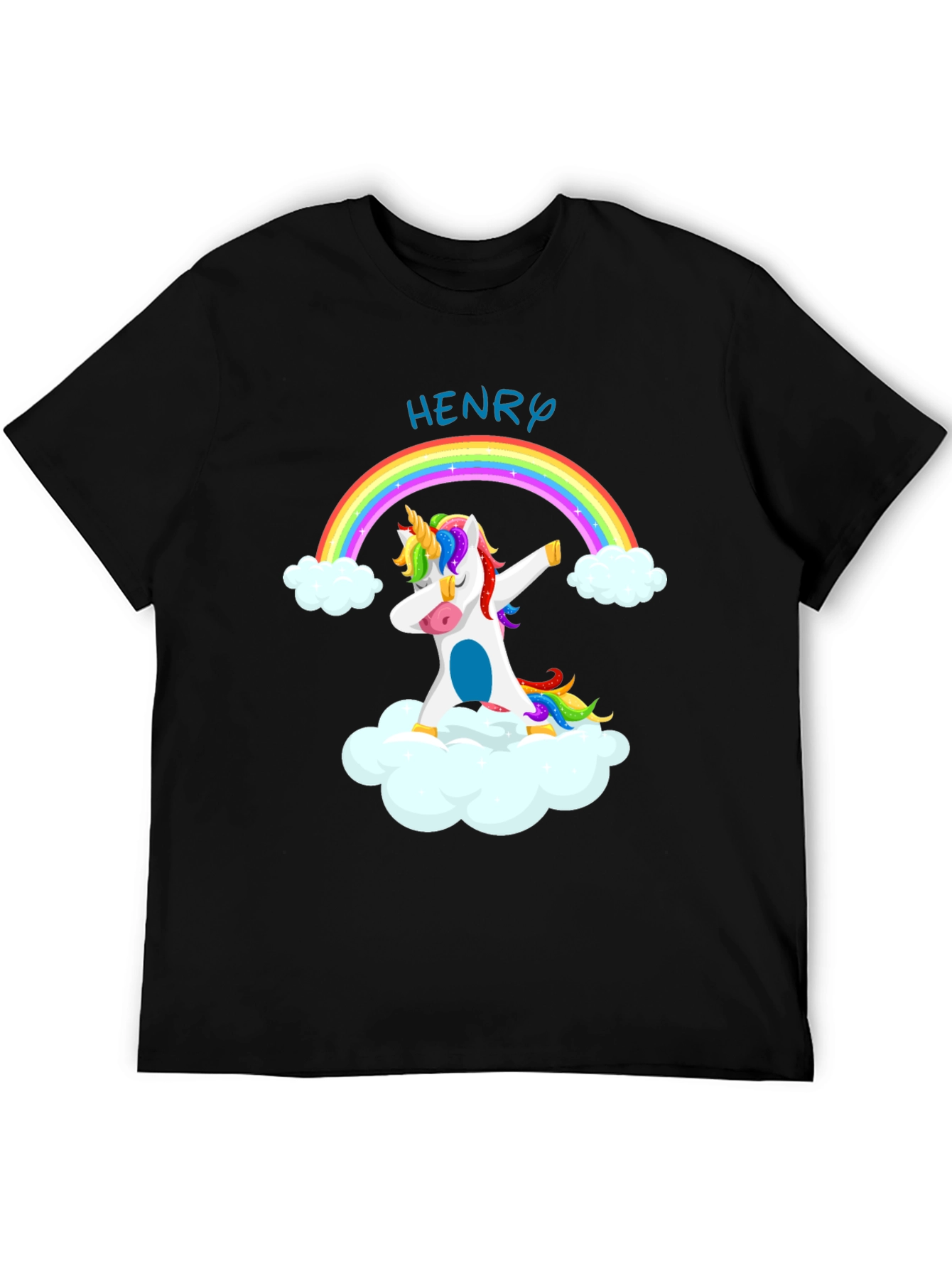Dabbing Unicorn Rainbow T-Shirt - Personalized