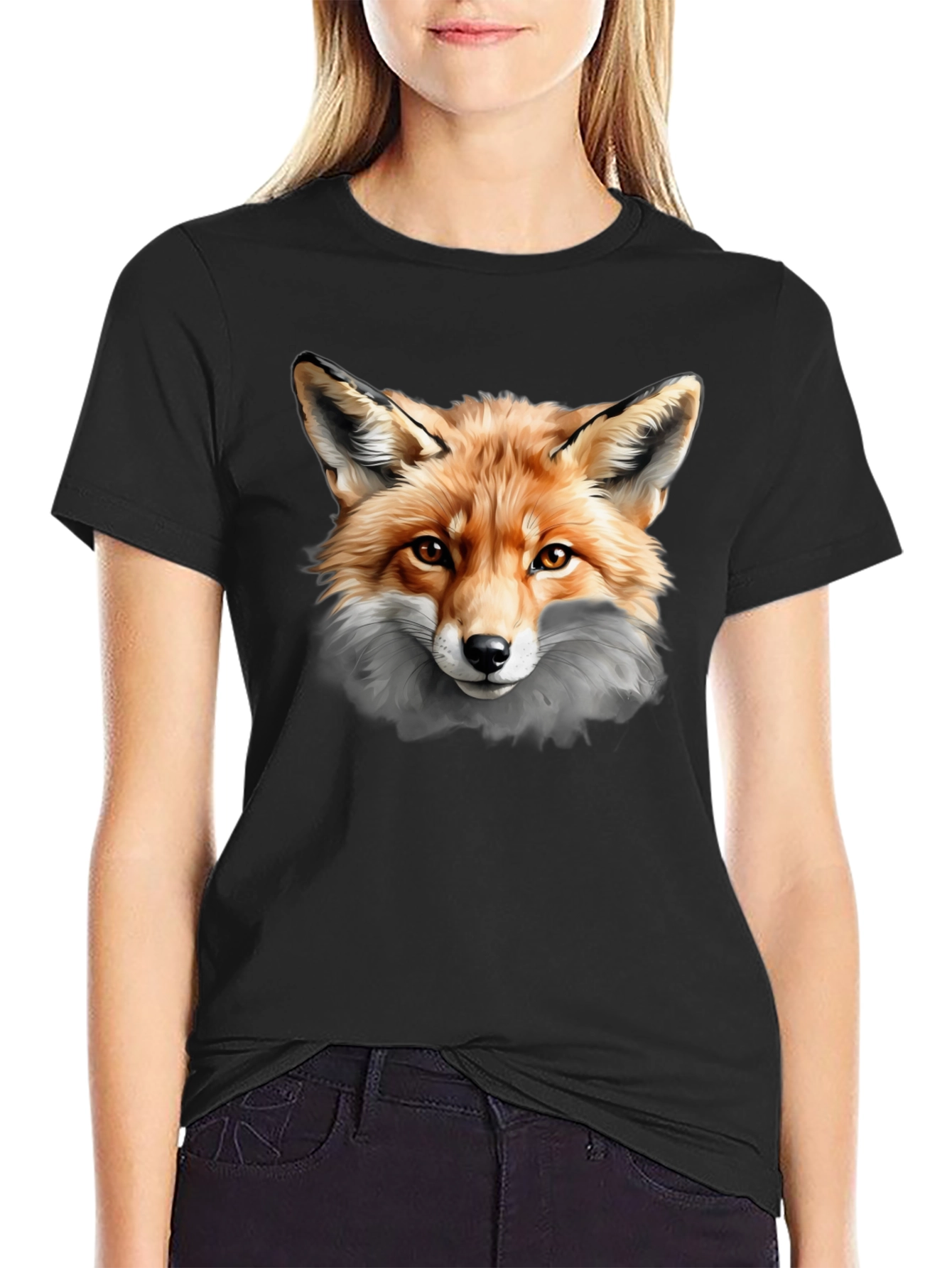 Fox Graphic T-Shirt - Black - Unisex Design