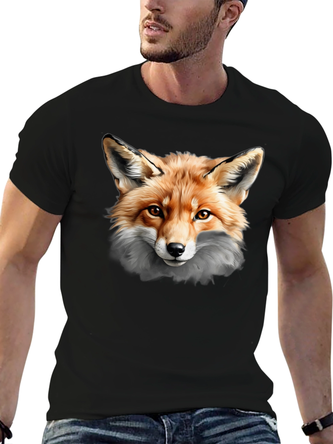 Fox Graphic T-Shirt - Black - Unisex Design