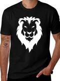Lion Graphic Tee - Mens Black Short Sleeve