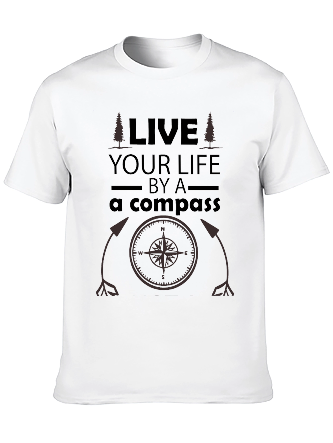 Live Your Life By A Compass Black T-Shirt