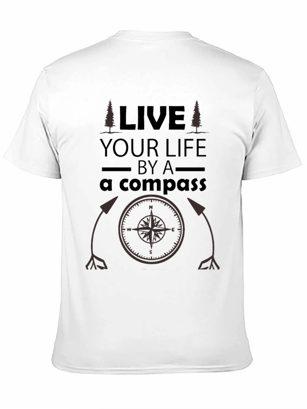 Live Your Life By A Compass Black T-Shirt
