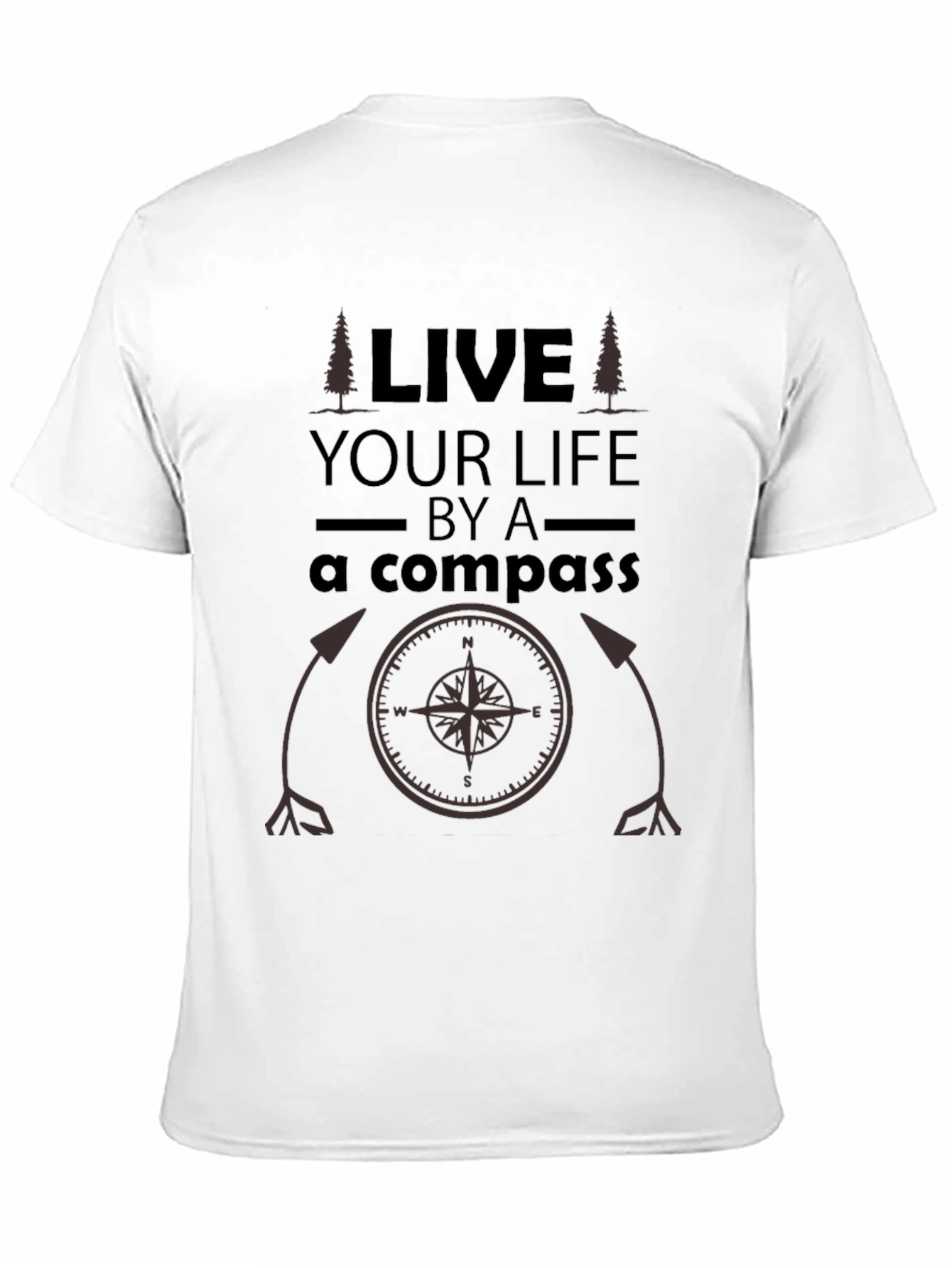 Live Your Life By A Compass Black T-Shirt