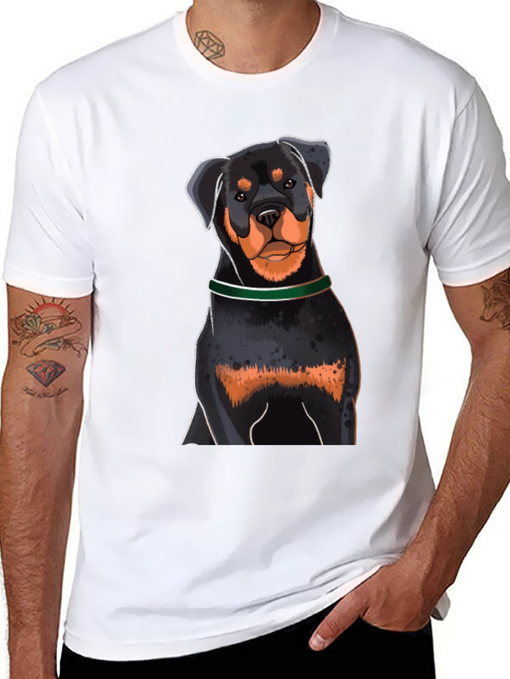Rottweiler Graphic Tee - Dog Lovers Black T-Shirt