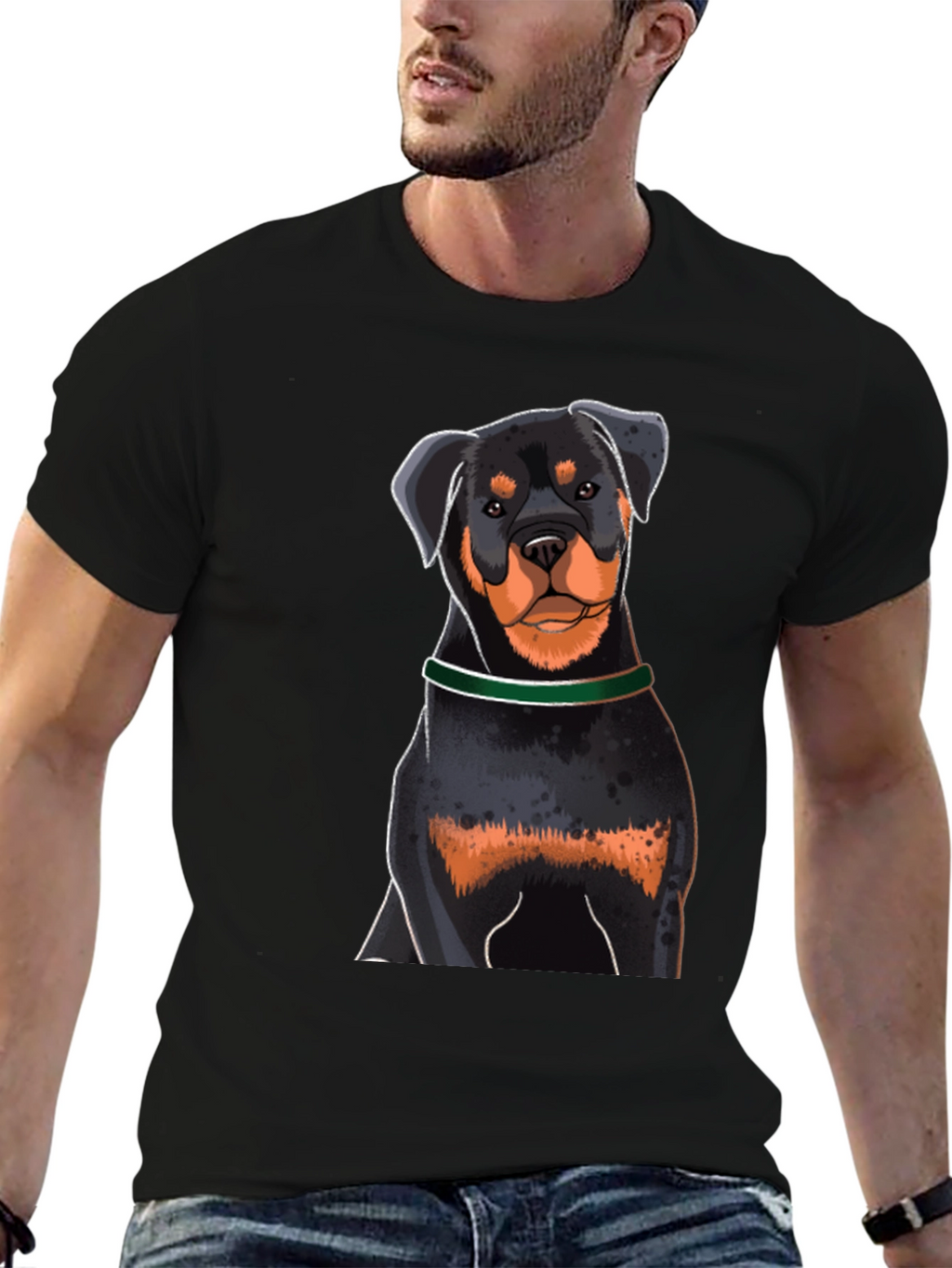 Rottweiler Graphic Tee - Dog Lovers Black T-Shirt