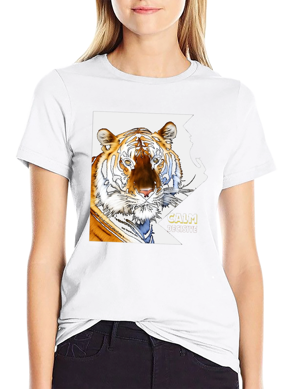 Tiger Graphic Print T-Shirt - Calm & Decisive Tee