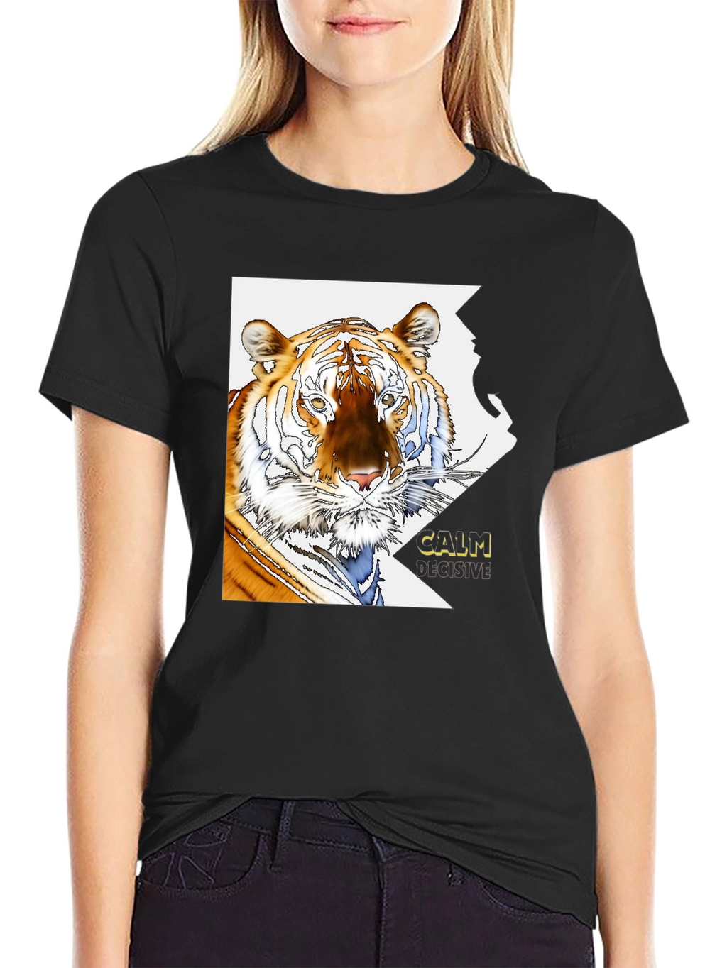 Tiger Graphic Print T-Shirt - Calm & Decisive Tee