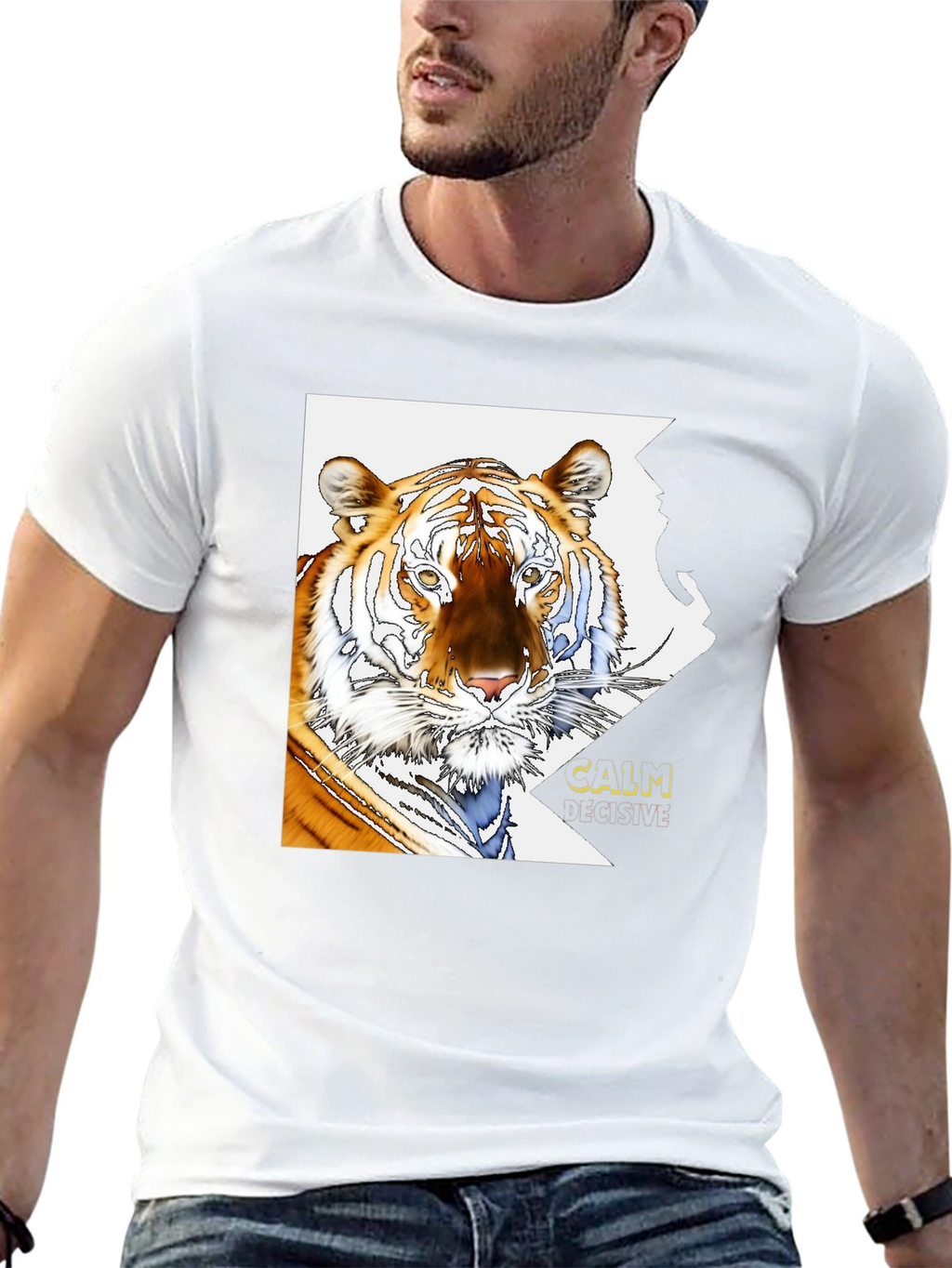 Tiger Graphic Print T-Shirt - Calm & Decisive Tee