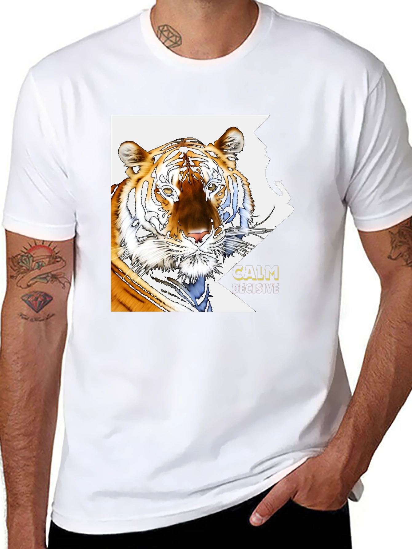 Tiger Graphic Print T-Shirt - Calm & Decisive Tee