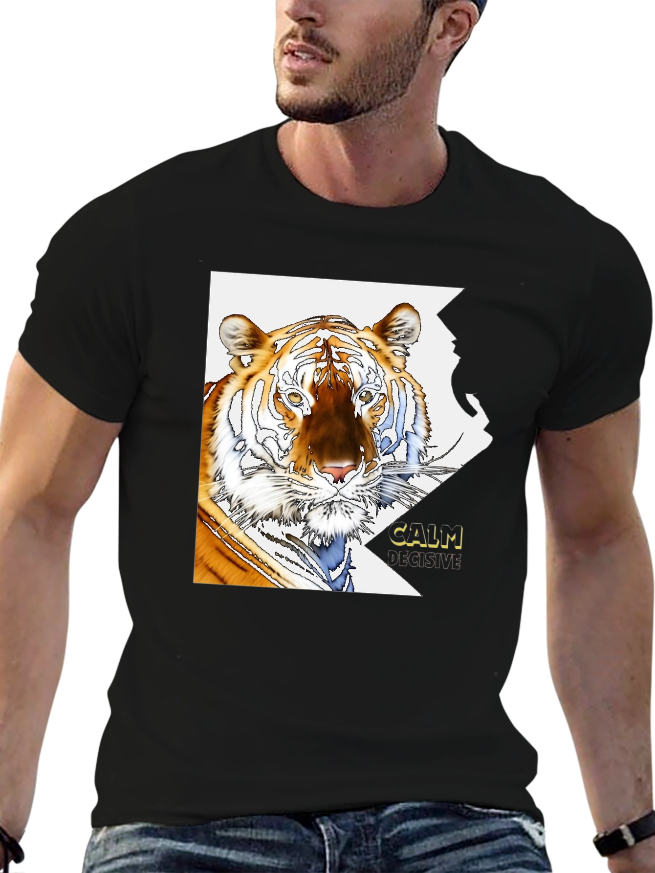 Tiger Graphic Print T-Shirt - Calm & Decisive Tee