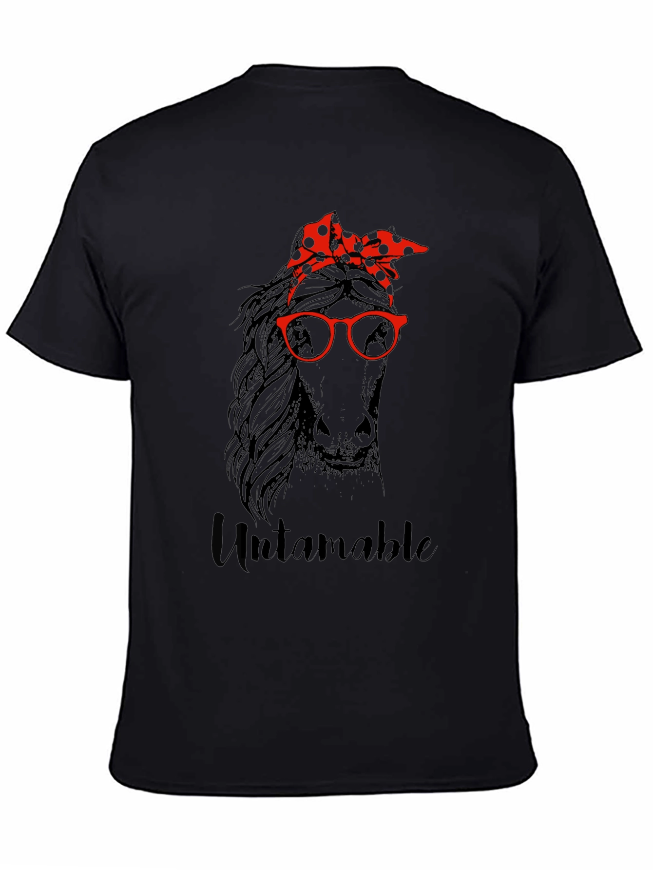 Untamable Horse Graphic Tee - Unisex Black T-Shirt