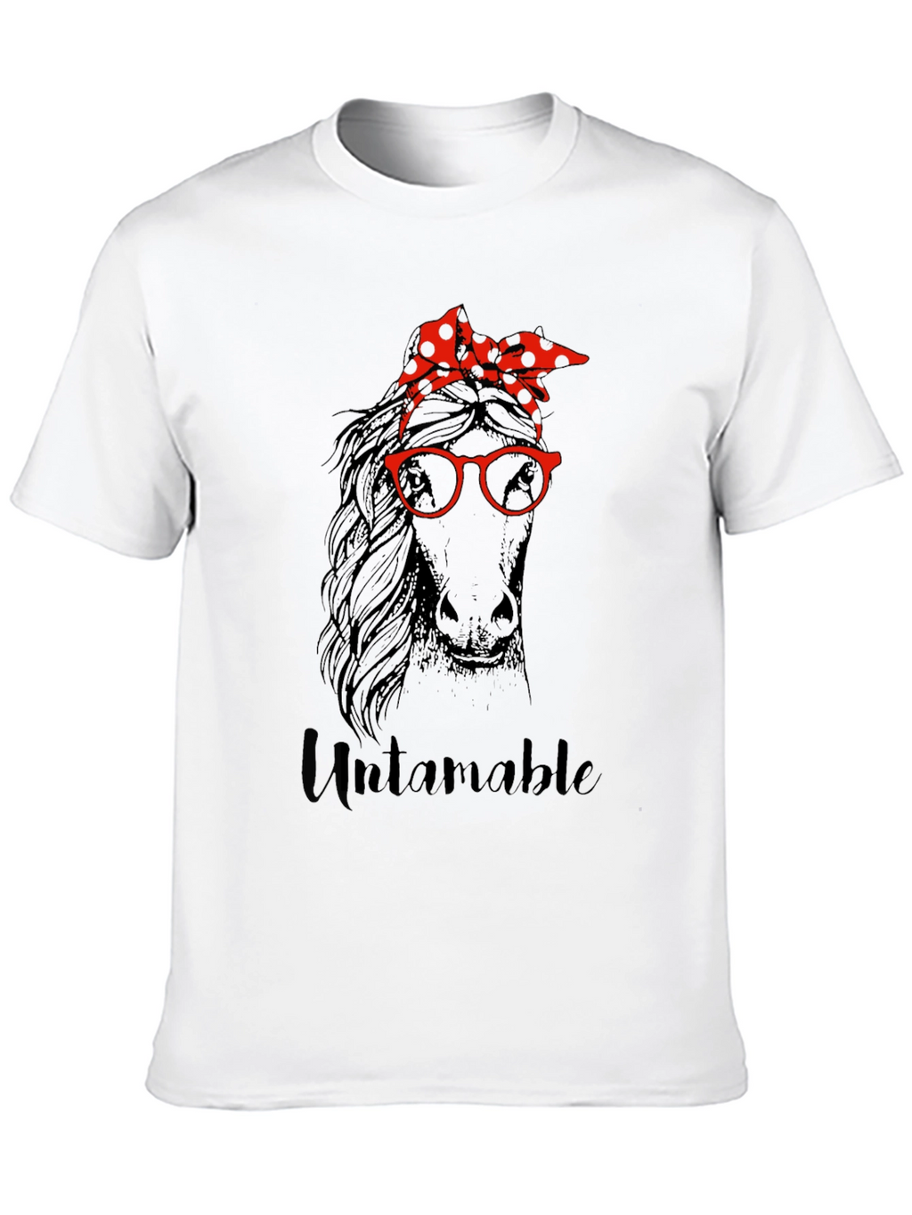 Untamable Horse Graphic Tee - Unisex Black T-Shirt