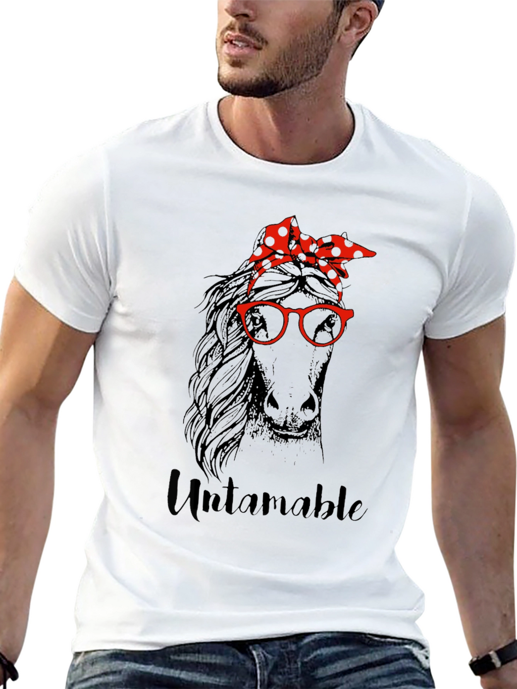 Untamable Horse Graphic Tee - Unisex Black T-Shirt