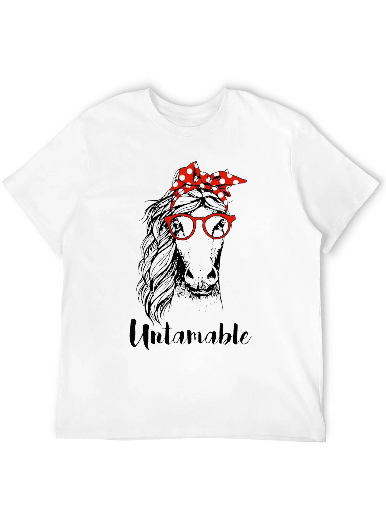 Untamable Horse Graphic Tee - Unisex Black T-Shirt
