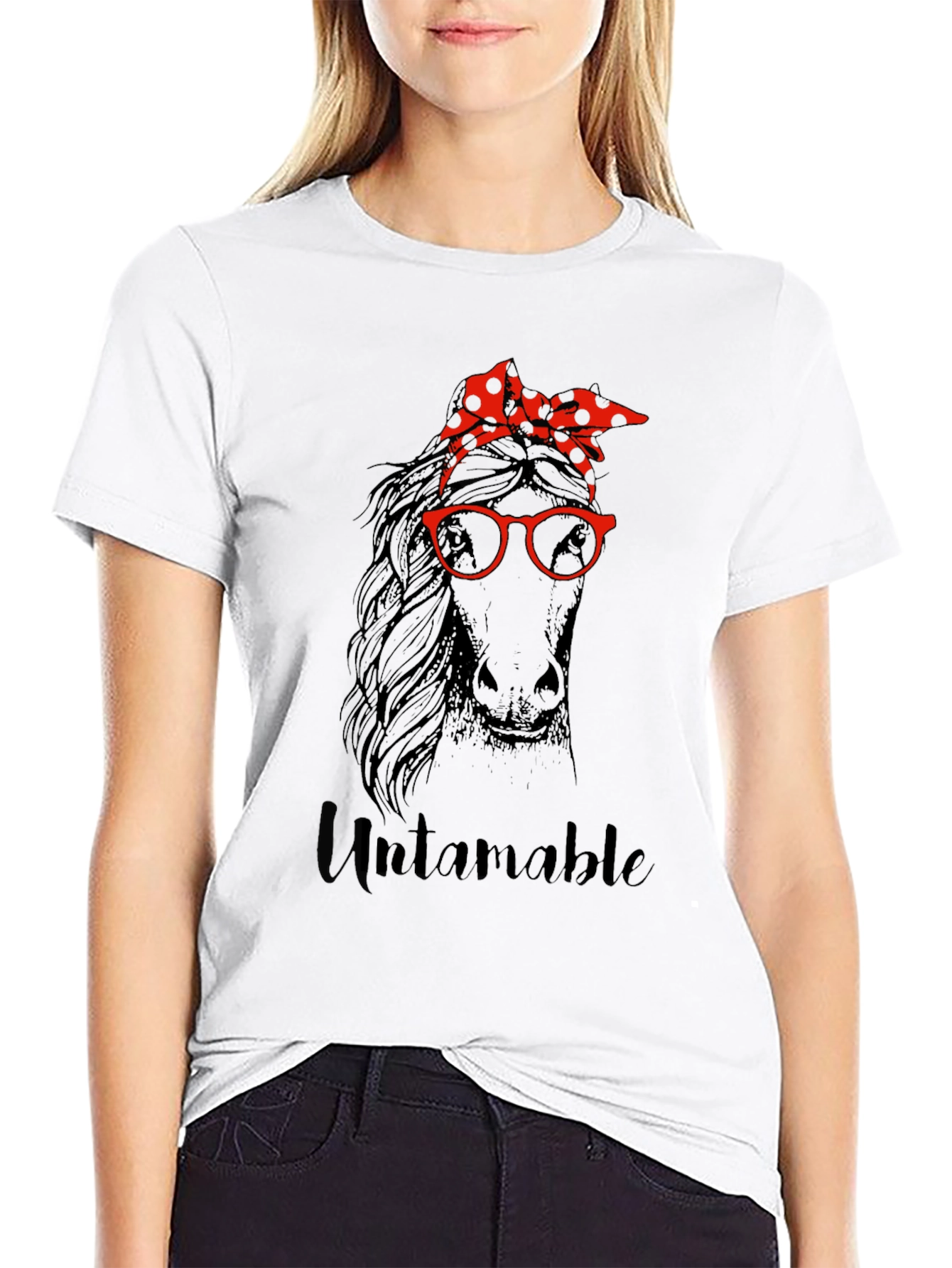 Untamable Horse Graphic Tee - Unisex Black T-Shirt