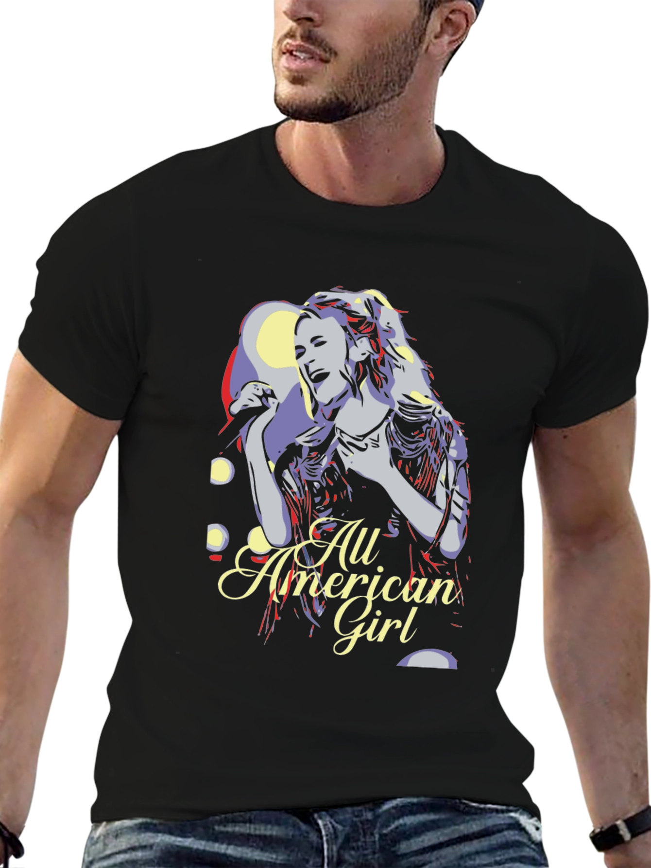 All American Girl Graphic Tee - Black