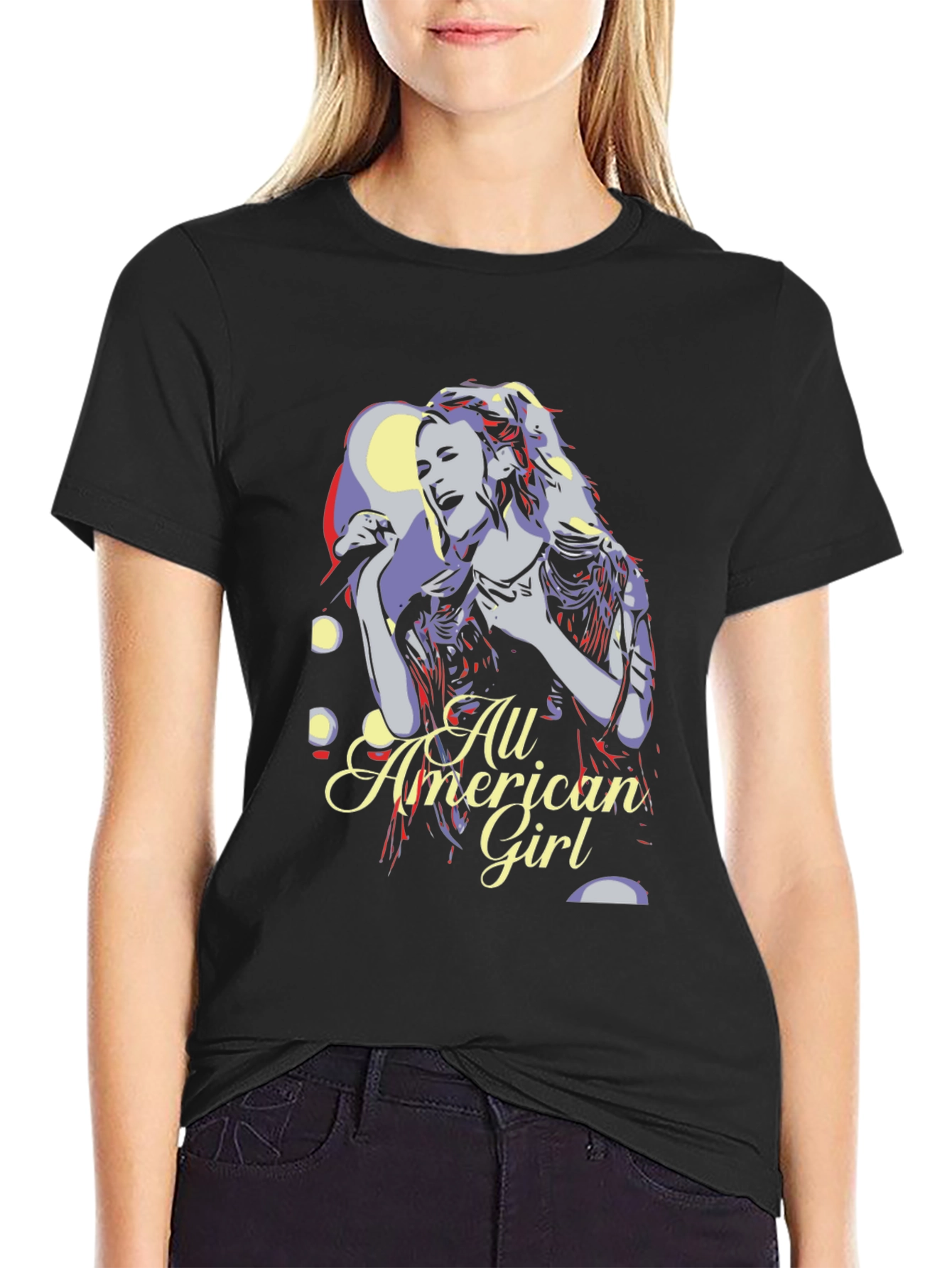 All American Girl Graphic Tee - Black