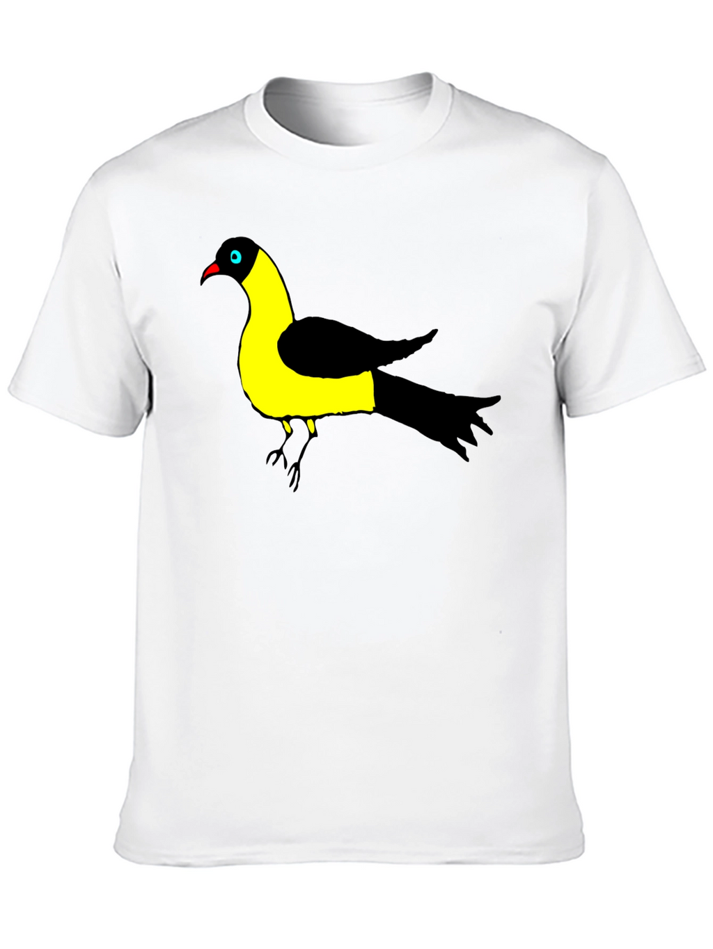 Bird Graphic Tee - Black Cotton T-Shirt
