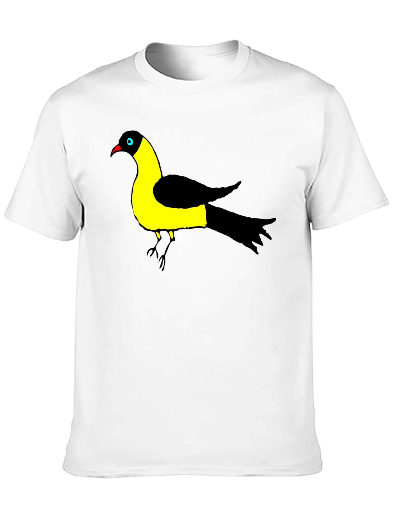 Bird Graphic Tee - Black Cotton T-Shirt