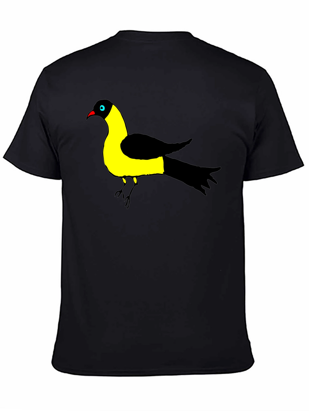 Bird Graphic Tee - Black Cotton T-Shirt