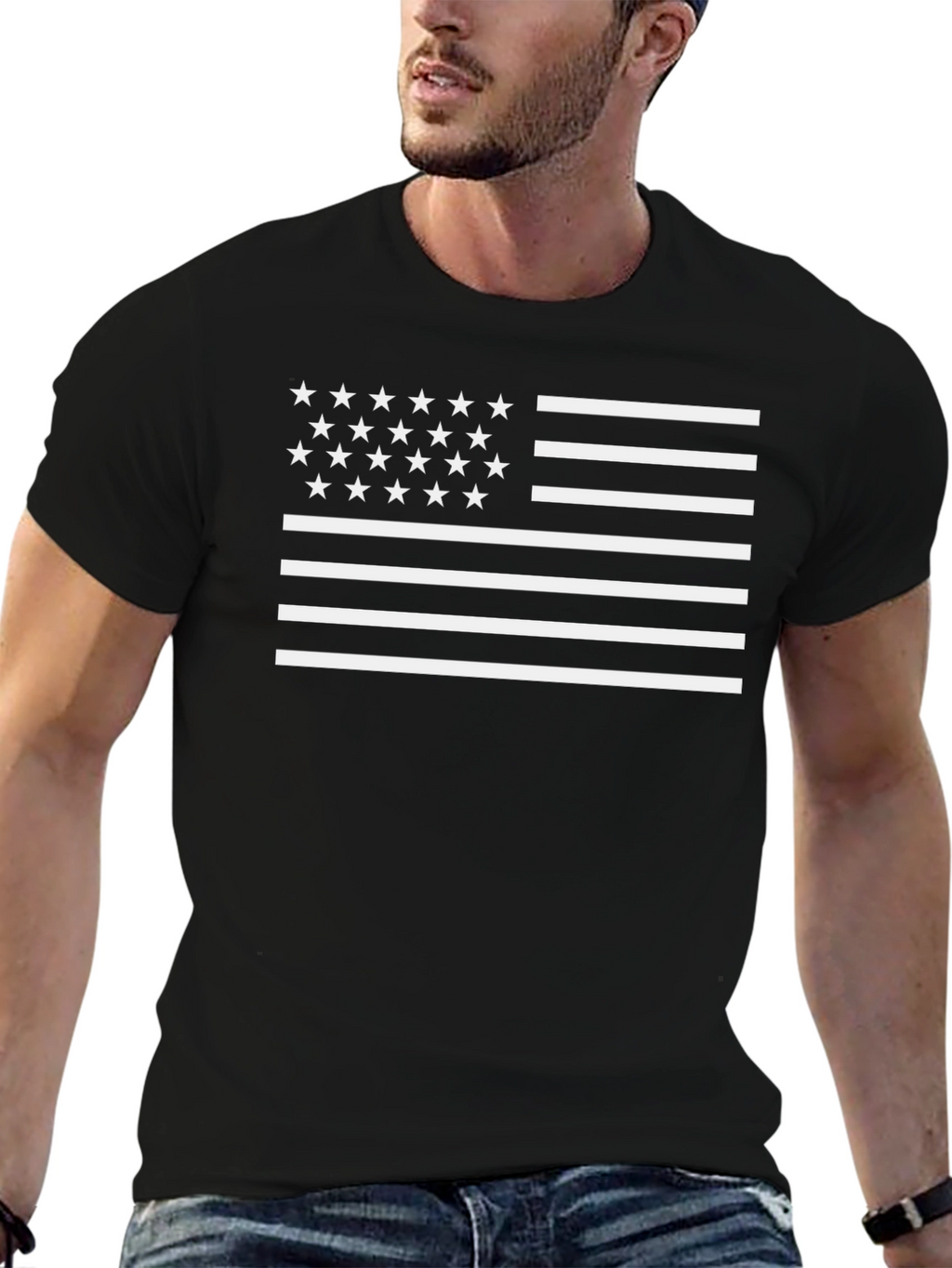 American Flag Stars and Stripes Graphic T-Shirt