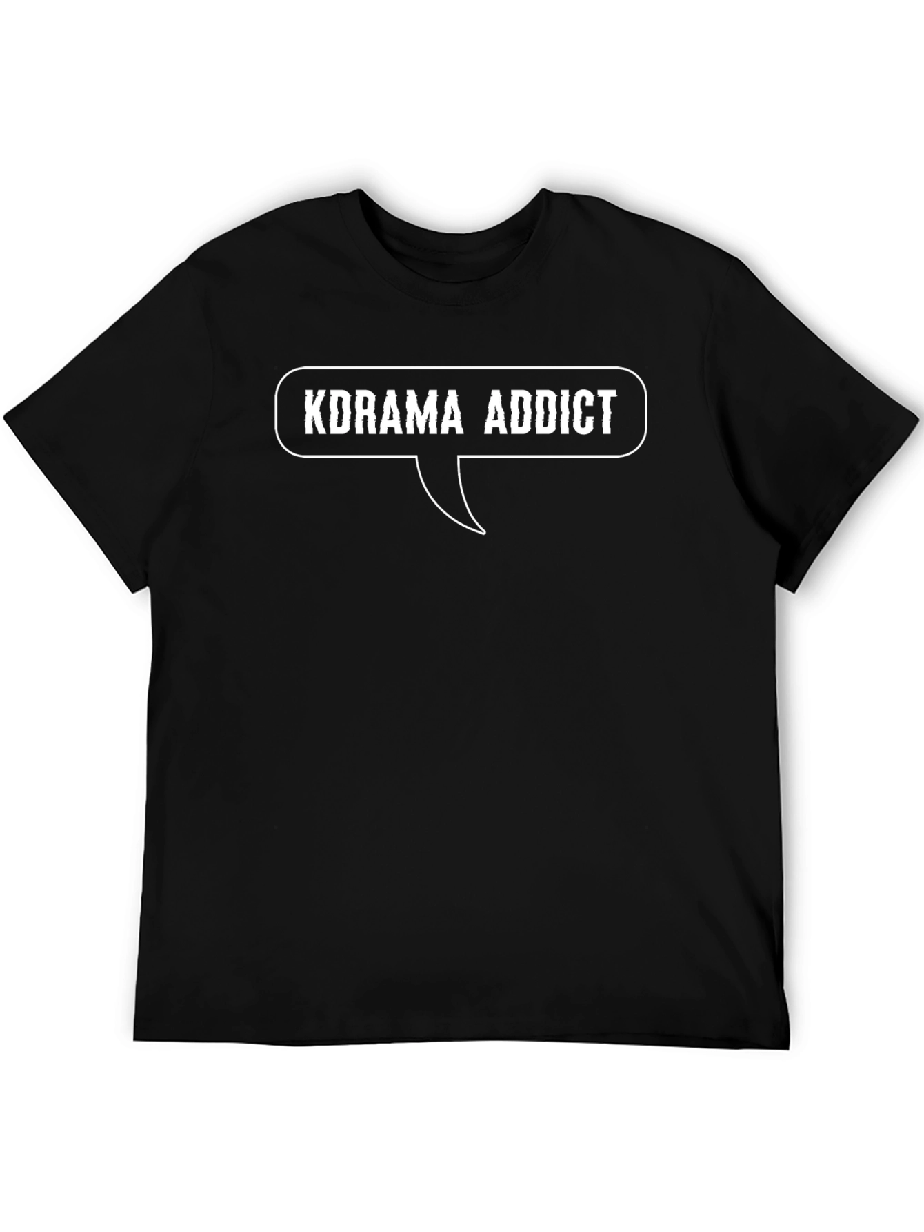 KDrama Addict Speech Bubble Black T-Shirt