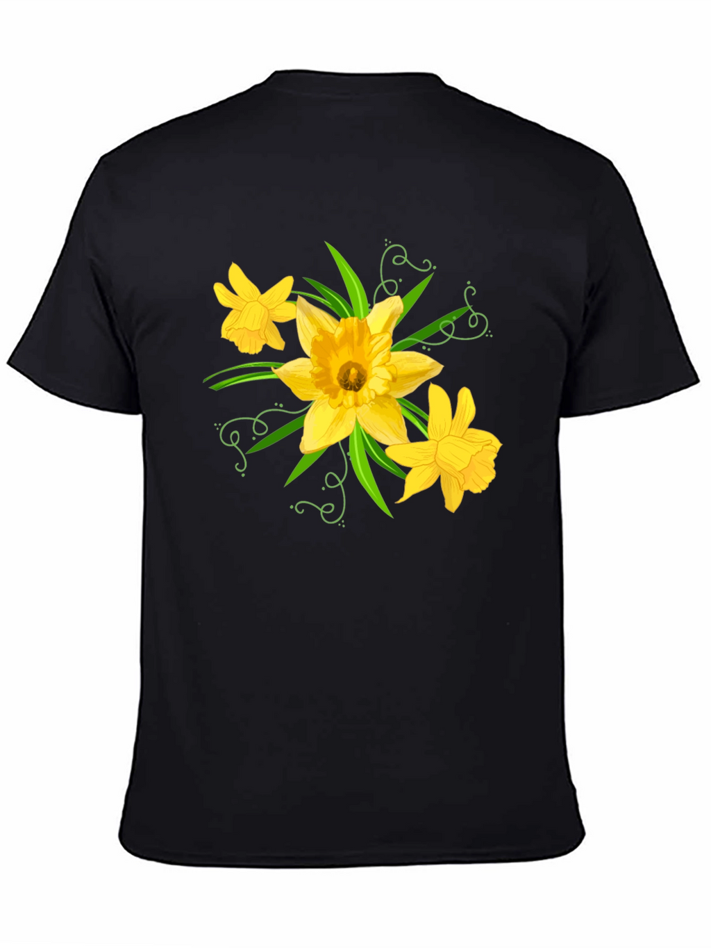 Daffodil Graphic Tee - Black Cotton T-Shirt