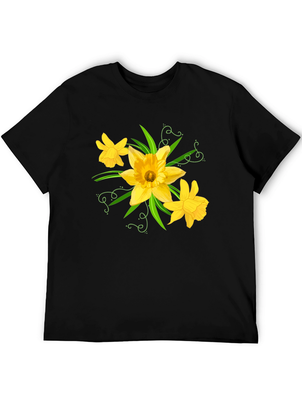 Daffodil Graphic Tee - Black Cotton T-Shirt
