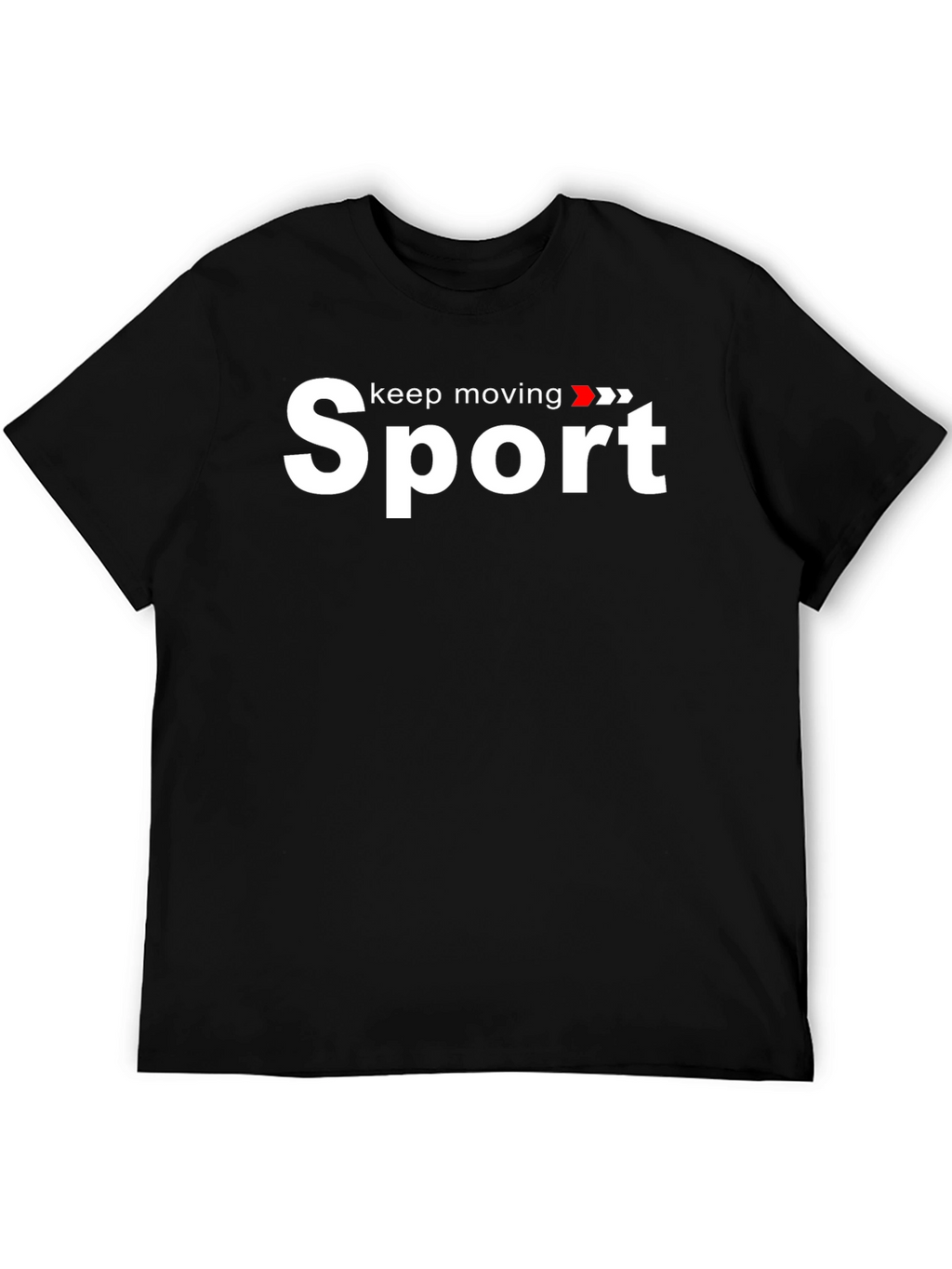 Sport Keep Moving Graphic Black T-Shirt