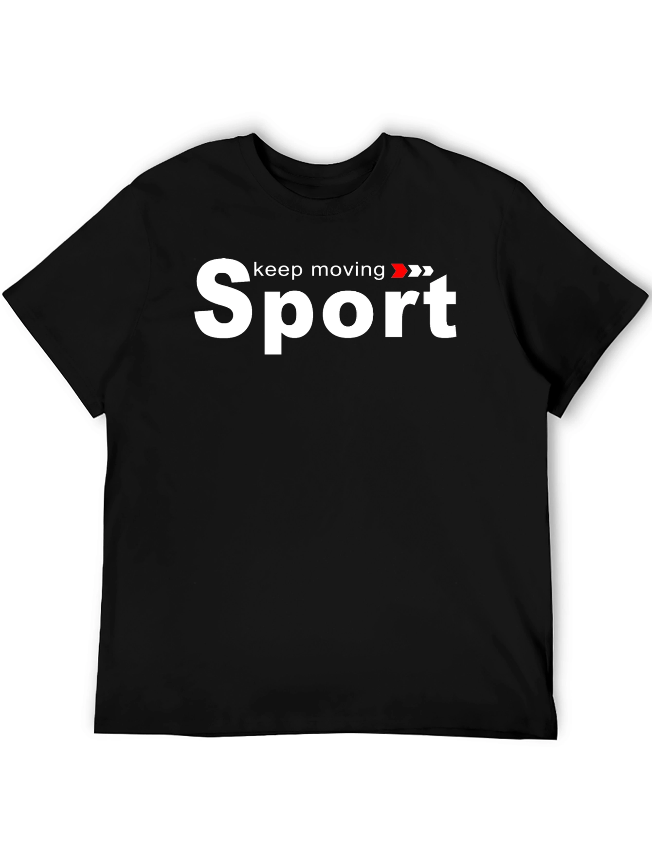 Sport Keep Moving Graphic Black T-Shirt