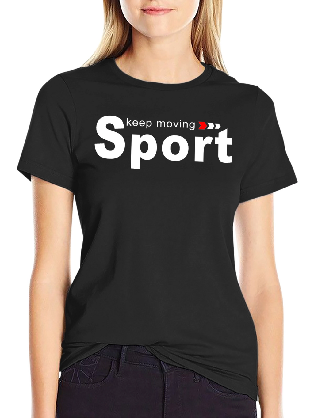 Sport Keep Moving Graphic Black T-Shirt