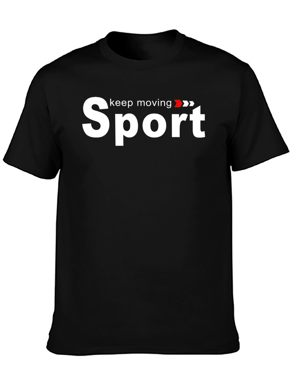 Sport Keep Moving Graphic Black T-Shirt