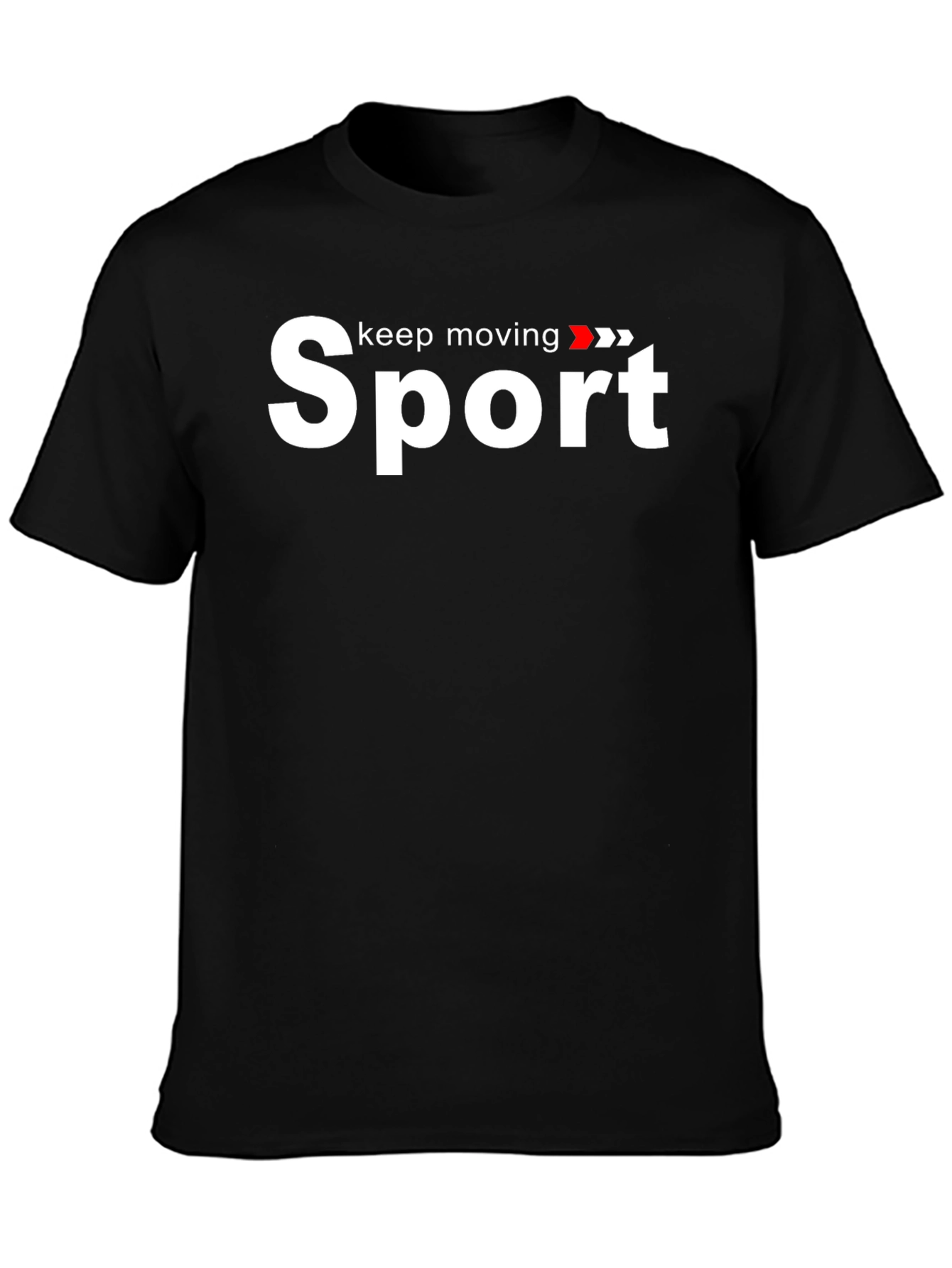 Sport Keep Moving Graphic Black T-Shirt