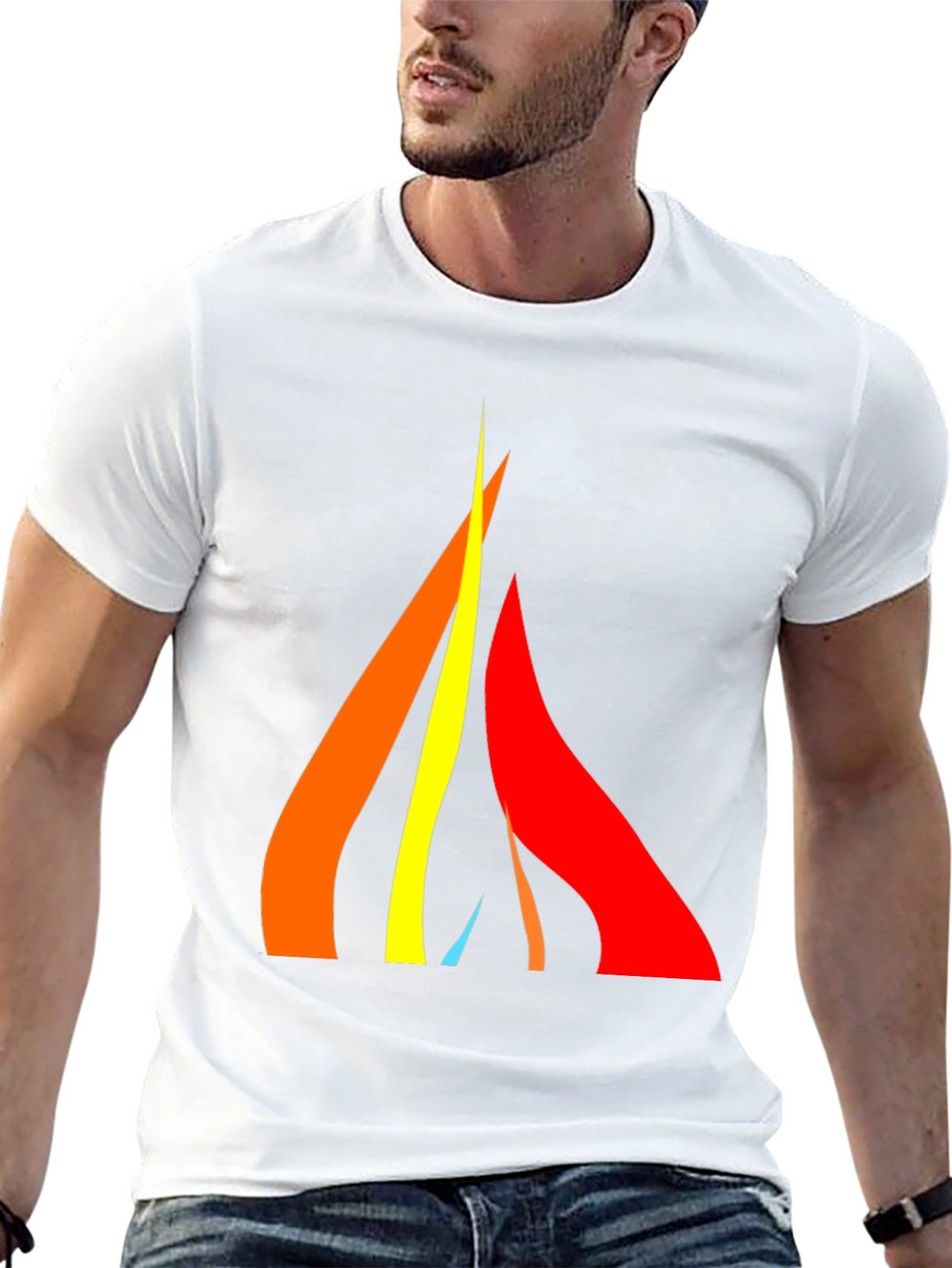 Modern Abstract Graphic Tee - Black