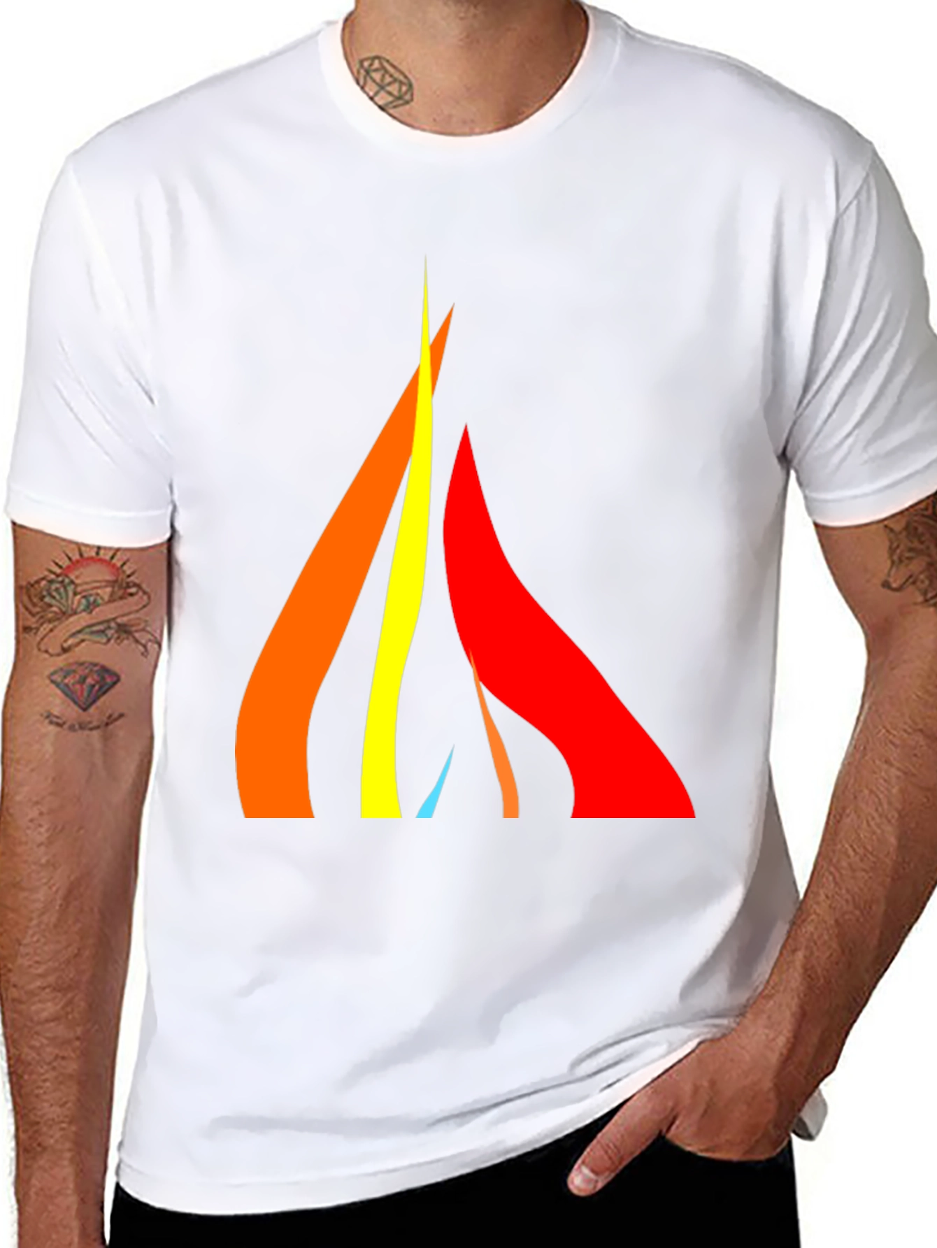 Modern Abstract Graphic Tee - Black