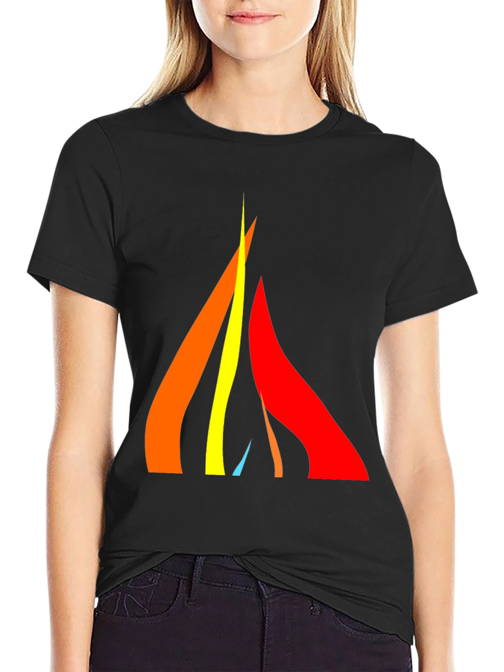 Modern Abstract Graphic Tee - Black