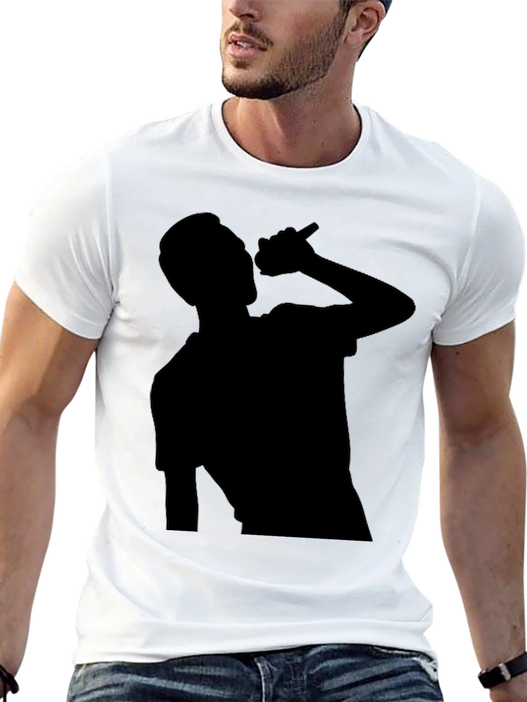 Silhouette Singer Graphic Tee - Black Cotton T-Shirt