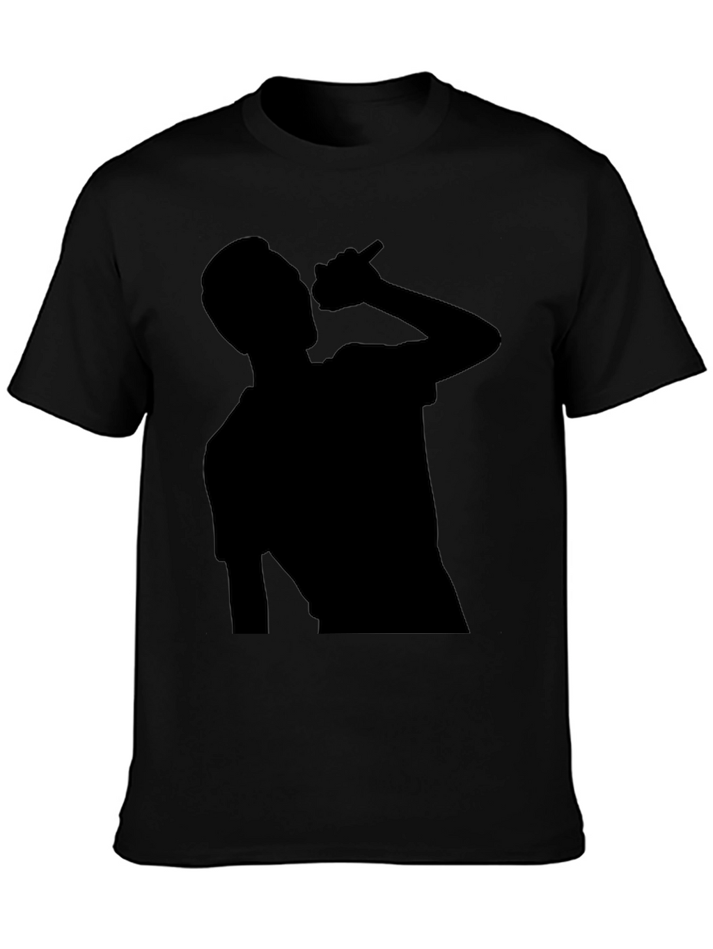 Silhouette Singer Graphic Tee - Black Cotton T-Shirt