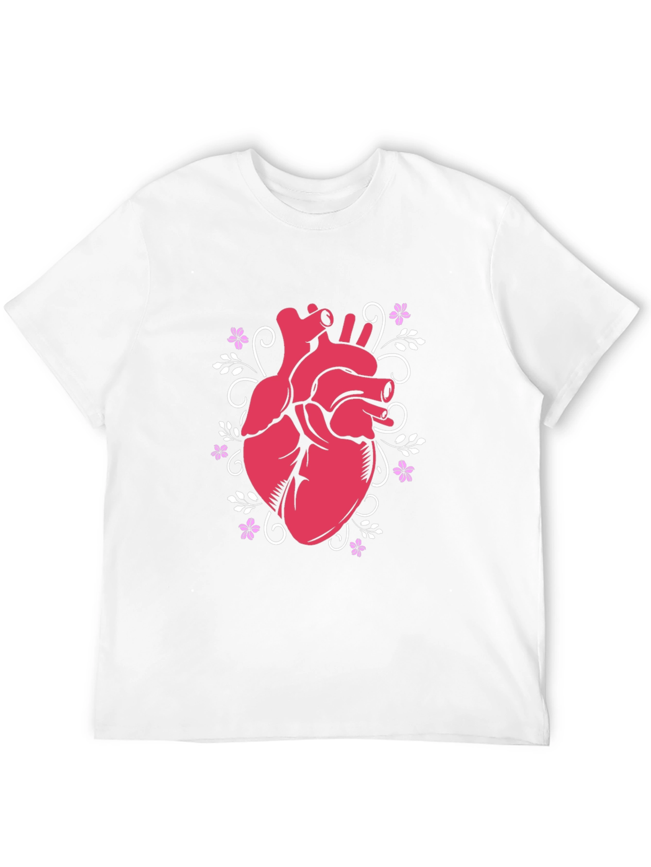 Anatomical Heart Floral T-Shirt - Unique Design
