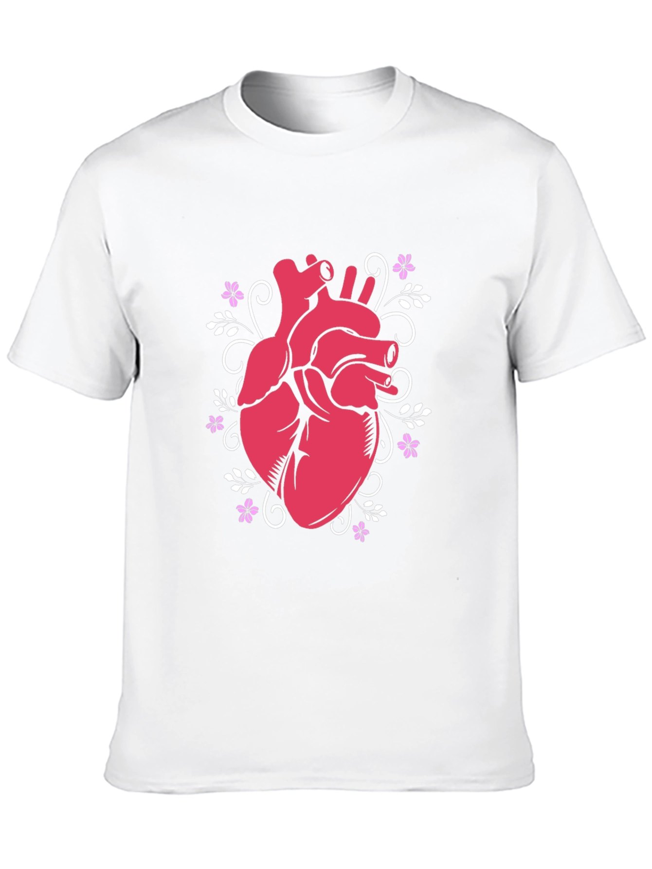 Anatomical Heart Floral T-Shirt - Unique Design