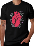Anatomical Heart Floral T-Shirt - Unique Design