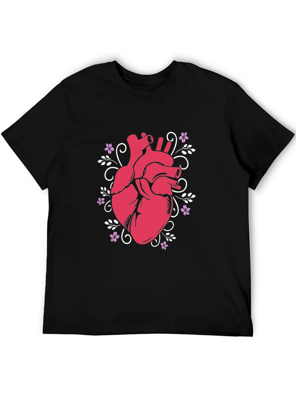 Anatomical Heart Floral T-Shirt - Unique Design