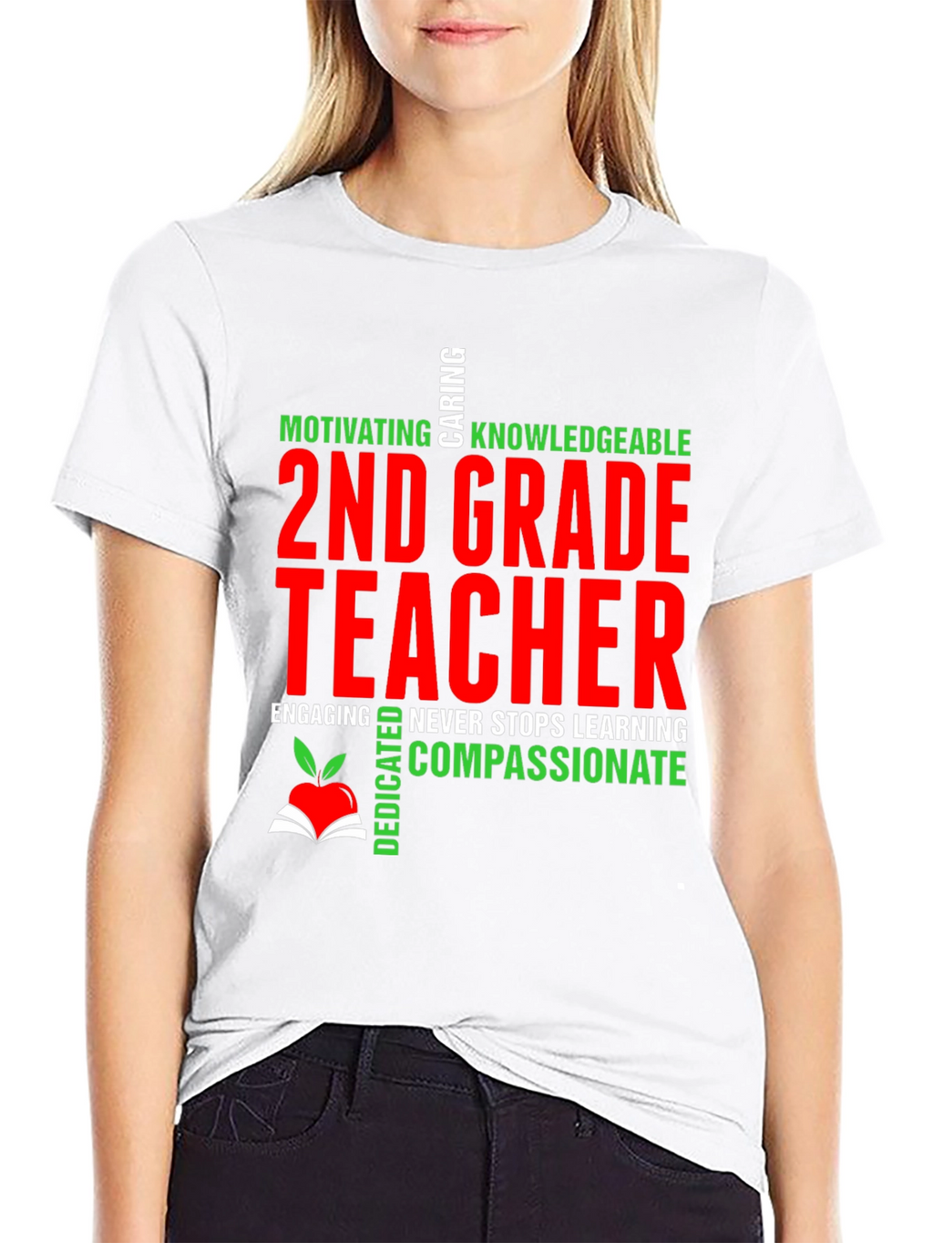 2nd Grade Teacher T-Shirt - Motivating Compassionate & Dedicated