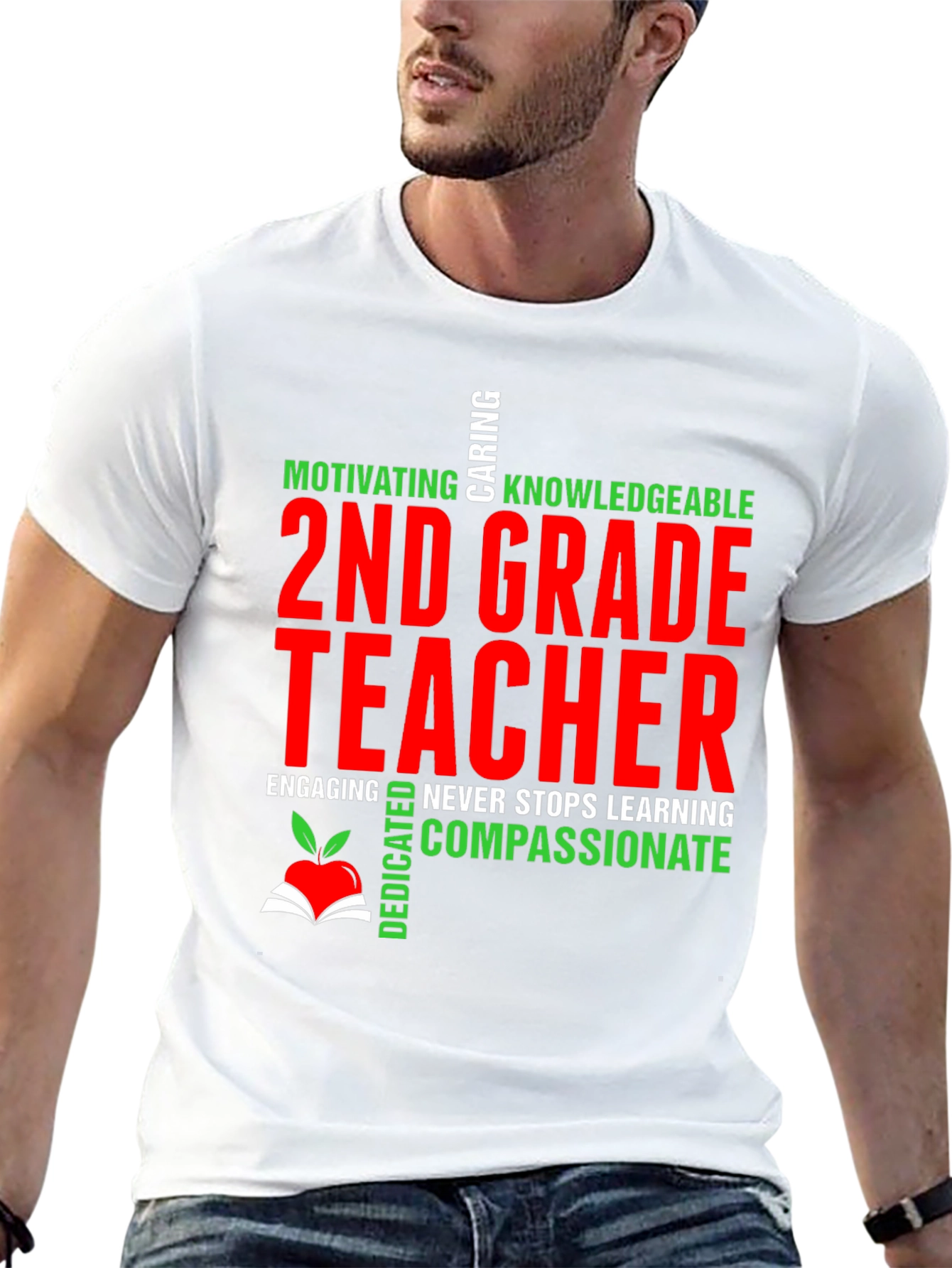 2nd Grade Teacher T-Shirt - Motivating Compassionate & Dedicated